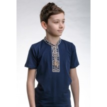 Детская футболка с вышивкой в украинском стиле «Казацкая (бежевая вышивка)» 104
