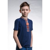 Children's T-shirt with embroidery with short sleeves “Cossack (red embroidery)” 116