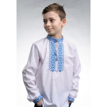 Embroidered shirt for a boy in white with blue embroidery "Andrey"