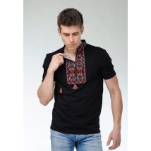 Модная мужская вышитая футболка темного цвета «Король Данило (вишневая вышивка)» 3XL