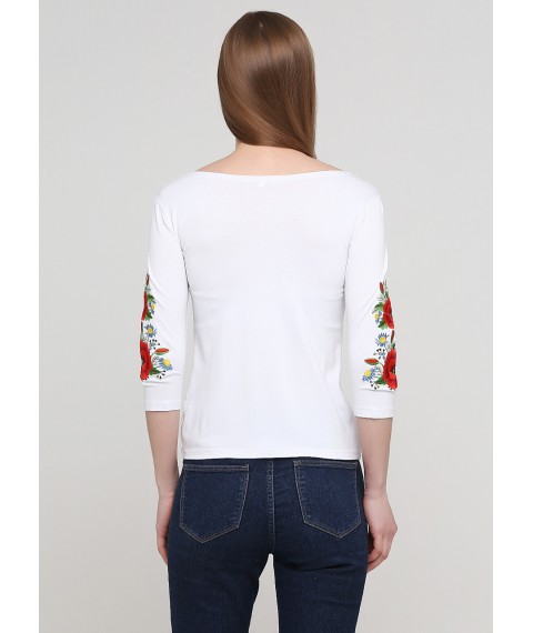Women's embroidered T-shirt with 3/4 sleeves “Makiv Tsvet”