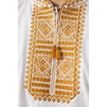 Повседневная мужская футболка с коротким рукавом в белом цвете «Гладь (золотая вышивка)»