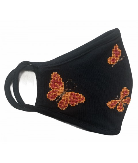 Embroidered Butterfly Face Shield
