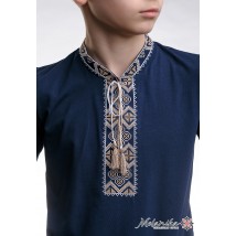 Детская футболка с вышивкой в украинском стиле «Казацкая (бежевая вышивка)» 116