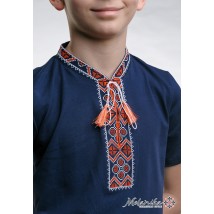 Детская футболка с вышивкой с коротким рукавом «Казацкая (красная вышивка)» 140