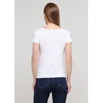 Women's embroidered T-shirt in white with blue embroidery "Tenderness" XXL