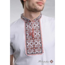 Short-sleeved white T-shirt for men "Starlight (red embroidery)" S