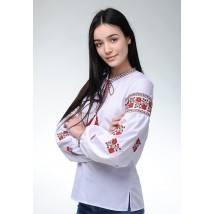 Women's embroidered blouse with long sleeves with floral patterns "Roses" 42
