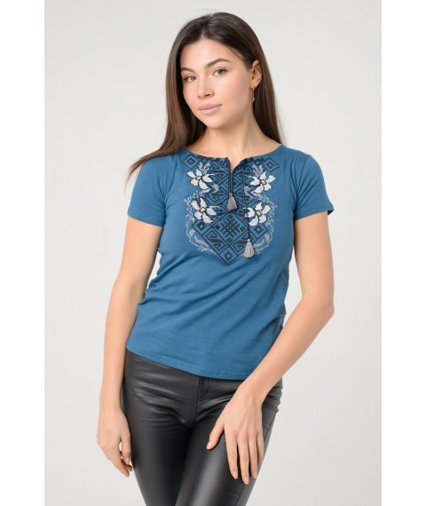 Originelles besticktes Damen-T-Shirt f?r jeden Tag "Lily" XXL