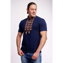 Модная мужская футболка с вышивкой «Оберег с коричневым»