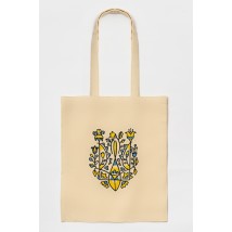 Eco-friendly shopping bag "Trident floral" beige