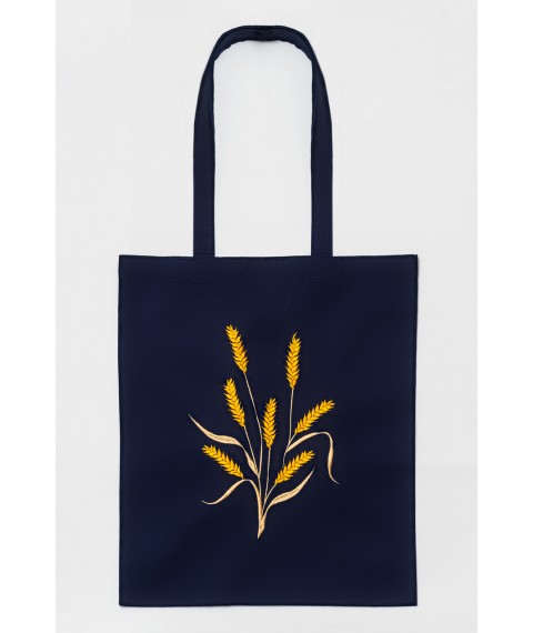 Practical eco-friendly shopping bag "Spikelet" blue