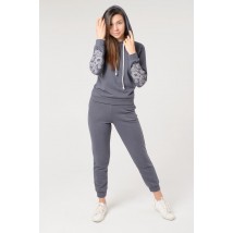 Women's suit with embroidery in gray color "Milan" L