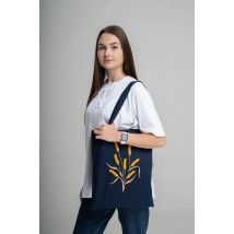 Practical eco-friendly shopping bag "Spikelet" blue