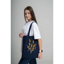 Practical eco-friendly shopping bag "Spikelet" blue