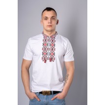 Мужская вышитая футболка "Гетьман" белая с красным 3XL