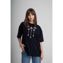 Женская футболка черного цвета с геометрическим узором "Мелания" L-XL