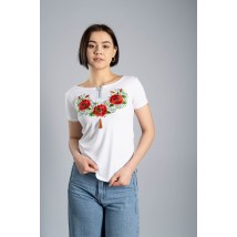 Girls Casual Embroidered T-Shirt in White Poppy XL