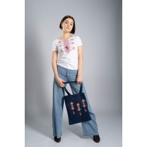 Fashionable eco-friendly shopping bag "Kititsy" in blue