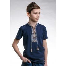 Children's T-shirt with embroidery in Ukrainian style “Cossack (beige embroidery)” 92