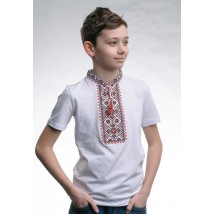 Embroidered T-shirt for boy with short sleeves “Starlight (red embroidery)” 140