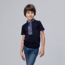 Classic children's T-shirt with embroidery “Cossack (blue embroidery)” 140