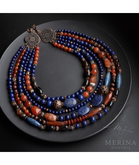 Ожерелье из сердолика, агата, лазурита и кварца. Заграва