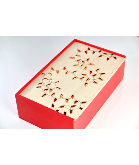 Gift box "Holiday lights" (painted)