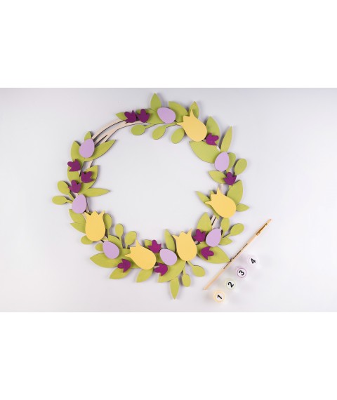 Decorative wreath-coloring "This is how spring begins"