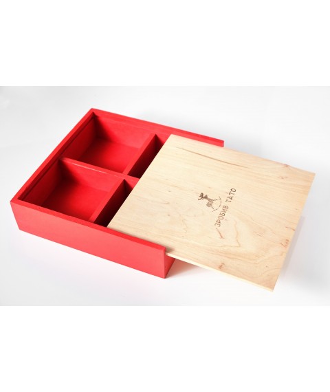 Деревянная коробка для новогодних игрушек (средняя)
