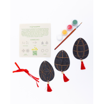 Set for painting wooden Easter eggs "A rolling Easter egg. Hutsul region"