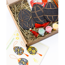 Set for painting wooden Easter eggs "A rolling Easter egg. Hutsul region"