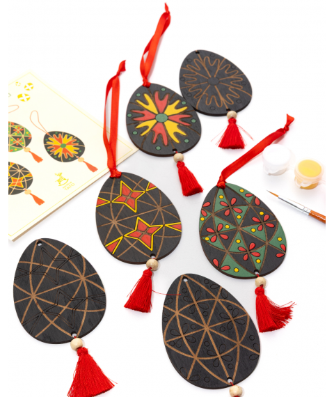 Set for painting wooden Easter eggs "A rolling Easter egg. South of Ukraine"