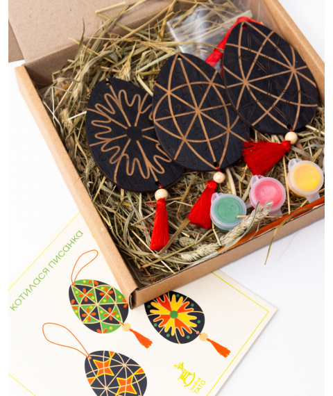 Set for painting wooden Easter eggs "A rolling Easter egg. South of Ukraine"