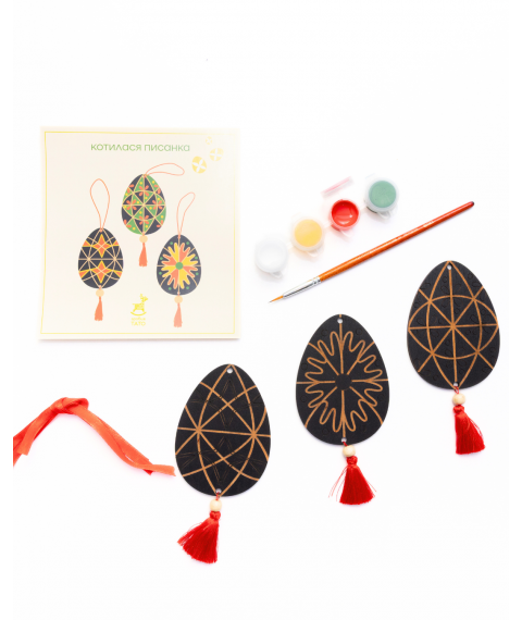 Set for painting wooden Easter eggs "A rolling Easter egg. South of Ukraine"