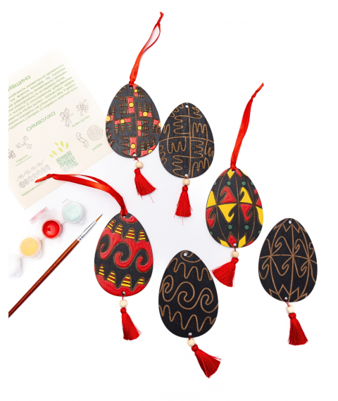 Set for painting wooden Easter eggs "A rolling Easter egg. Kyiv Region"