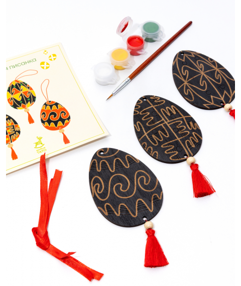 Set for painting wooden Easter eggs "A rolling Easter egg. Kyiv Region"