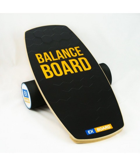 Балансборд Ex-board 3D черный валик 13 см в резине (ex62)
