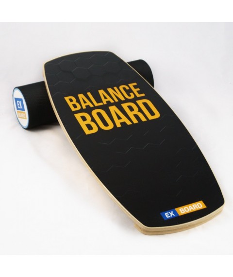 Балансборд Ex-board 3D черный валик 13 см в резине (ex62)