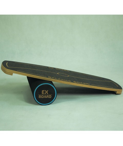Балансборд Ex-board Black Circle черный валик 13 см в резине (EX81)