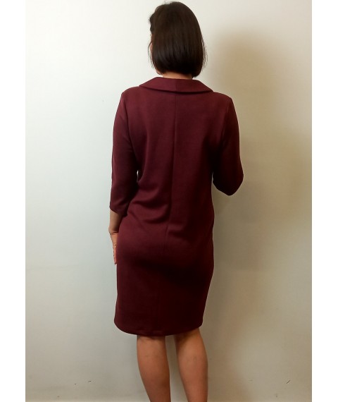 Eco-suede dress with shawl collar