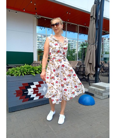 Midi dress with ruffle