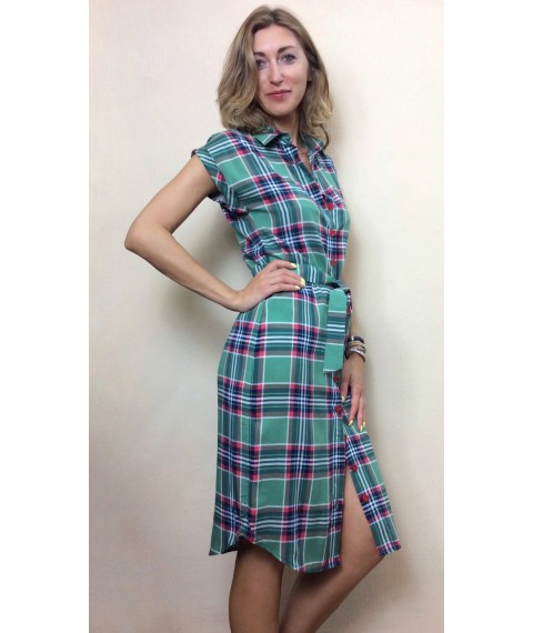 Shirt dress made of staples in a checkered pattern RP110