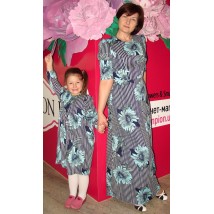 Комплект длинных платьев для мамы и дочки