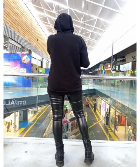 Black eco leather leggings