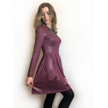 Трикотажне плаття бордо з відливом П164