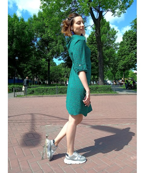 Плаття-сорочка зелений штапель