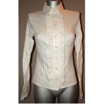 Блузка жіноча біла з рюшами Р08