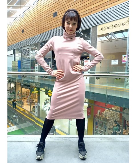 Плаття-гольф нюдовий трикотаж