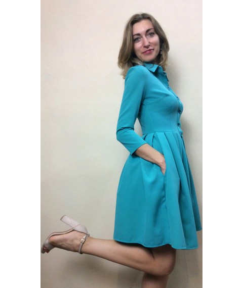 Robe dress with a full skirt and pockets P208